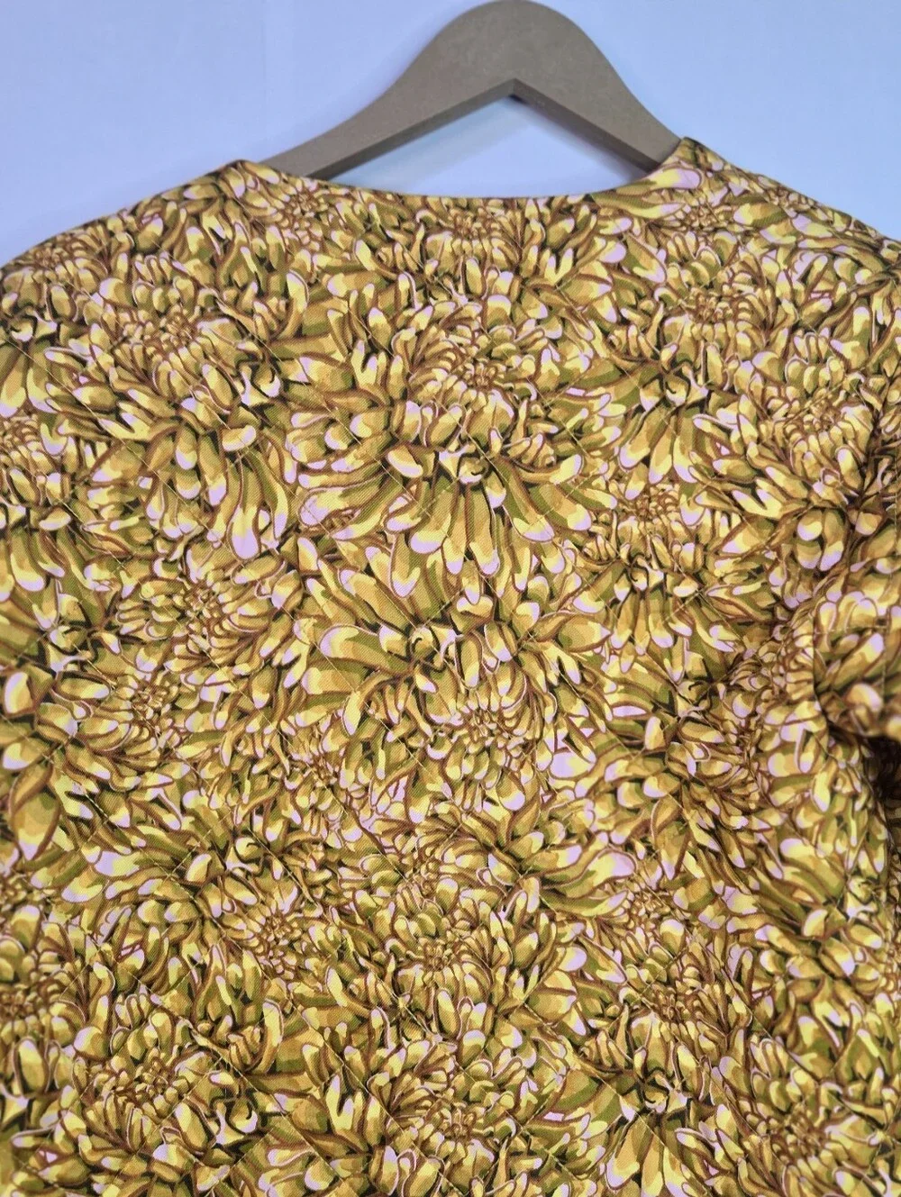 Kika Vargas Size XS Yellow/Gold Lightly Quilted Crop Jacket, Ric Rac Details